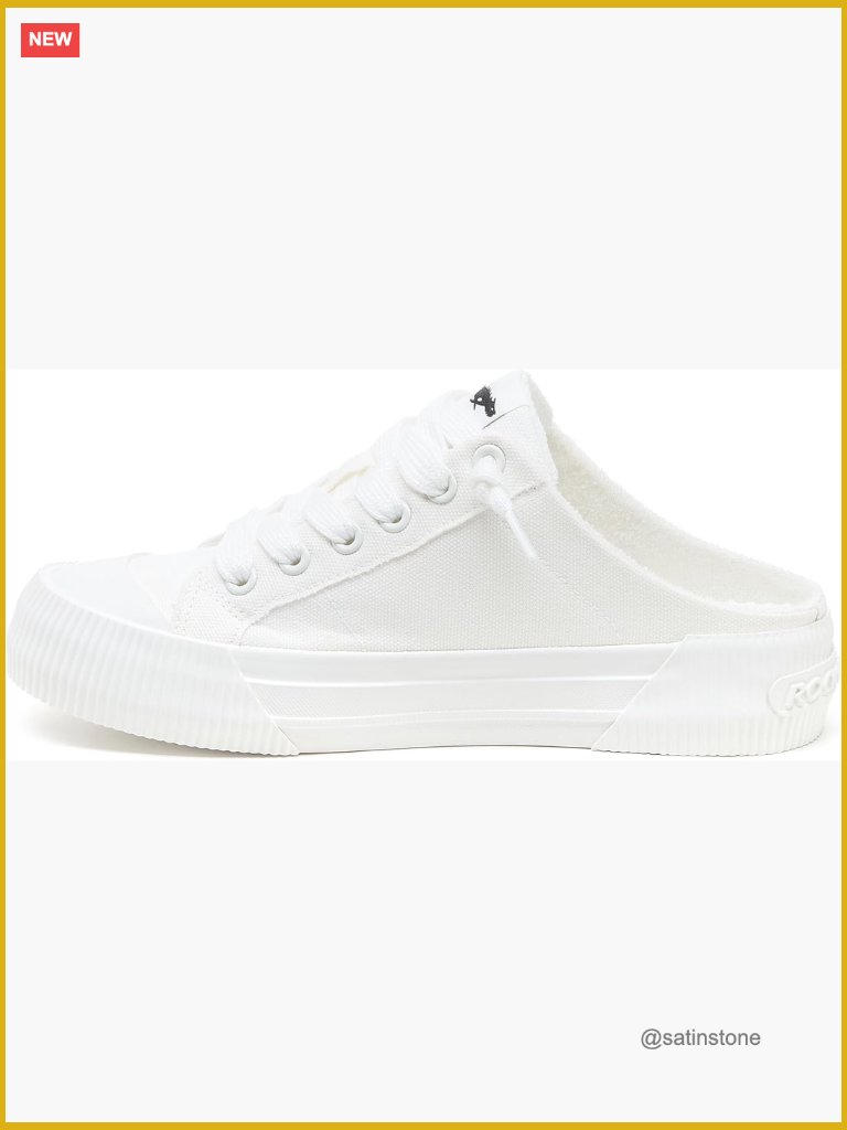 Breathable Cotton Mule Sneaker With Platform Sole